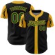 Custom Black Green-Gold 3 Colors Arm Shapes Authentic rugby Jersey Custom Black Green-Gold 3 Colors Arm Shapes Authentic rugby Jersey