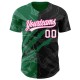 Custom Graffiti Pattern Black Kelly Green-Pink 3D Scratch Authentic rugby Jersey Custom Graffiti Pattern Black Kelly Green-Pink 3D Scratch Authentic rugby Jersey