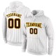 Custom Stitched White Brown Pinstripe Brown-Gold Sports Pullover Sweatshirt Hoodie Custom Stitched White Brown Pinstripe Brown-Gold Sports Pullover Sweatshirt Hoodie